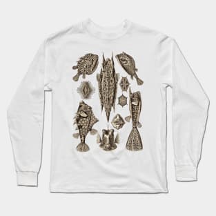 Ernst Haeckel Ostraciontes Fish  Wenge Long Sleeve T-Shirt